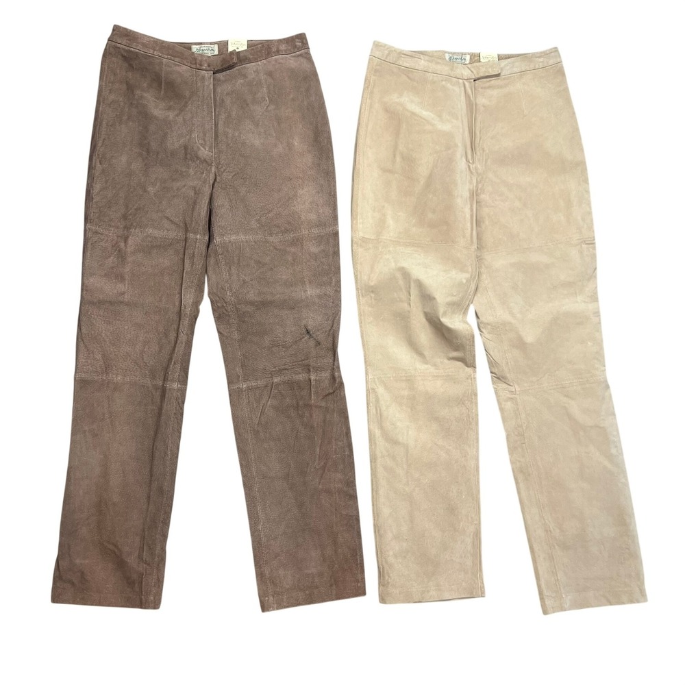 Vintage 90s St Johns Bay Suede Leather Pants Bundle Brown 10 - 30x31 Deadstock